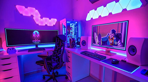 Biurka gamingowe z podświetleniem RGB