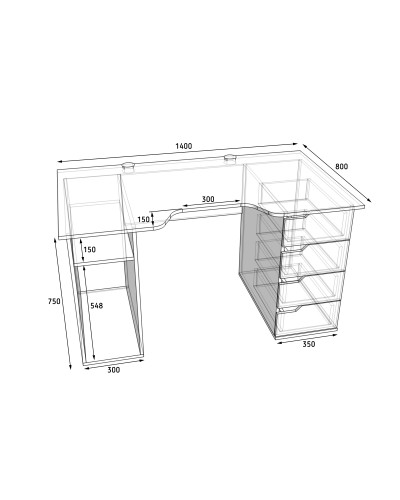 Biurko gamingowe Rasin RS-1 czarne