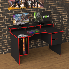 Biurko gamingowe Rasin RS-10 czarny+czerwony