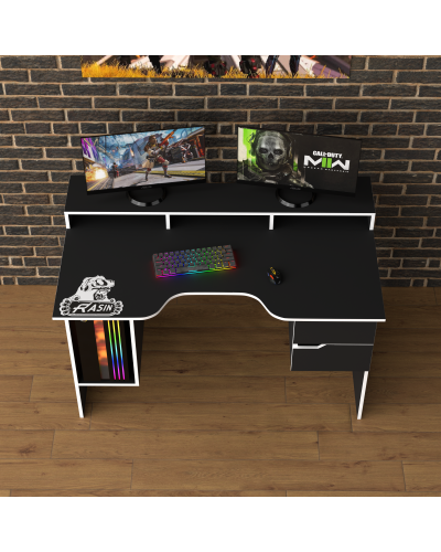 Biurko gamingowe Rasin RS-10 czarny+biały