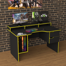 Biurko gamingowe Rasin RS-10 czarny+żółty