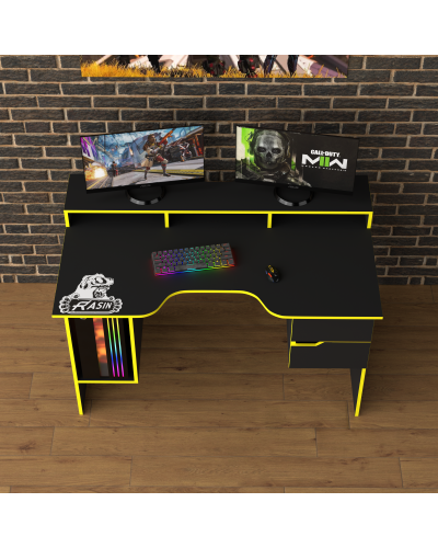 Biurko gamingowe Rasin RS-10 czarny+żółty