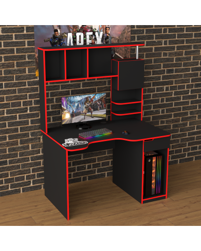 Biurko gamingowe Rasin RS-12 czarny+czerwony