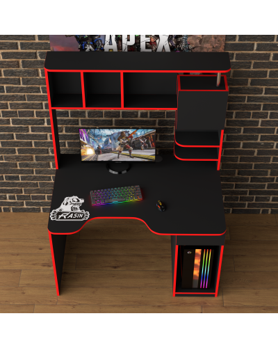 Biurko gamingowe Rasin RS-12 czarny+czerwony