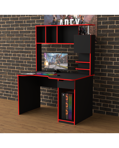 Biurko gamingowe Rasin RS-12 czarny+czerwony