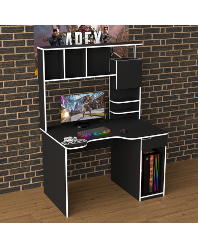 Biurko gamingowe Rasin RS-12 czarny+biały