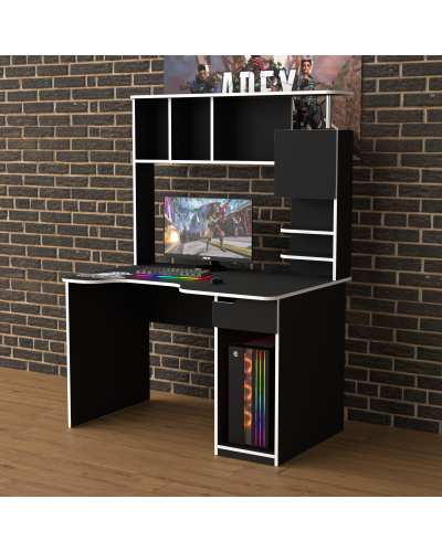 Biurko gamingowe Rasin RS-12 czarny+biały