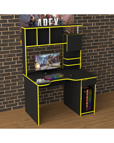 Biurko gamingowe Rasin RS-12 czarny+żółty