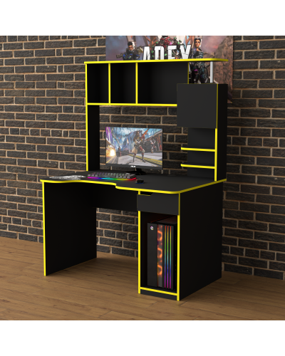 Biurko gamingowe Rasin RS-12 czarny+żółty