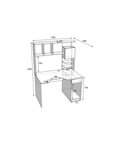 Biurko gamingowe Rasin RS-12 czarny+biały