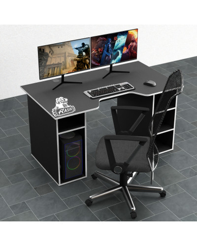 Biurko gamingowe Rasin RS-2 czarny+biały