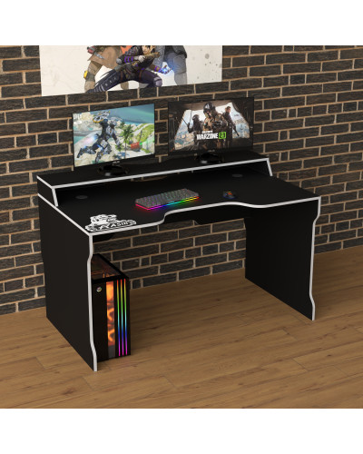 Biurko gamingowe Rasin RS-22 czarny+biały