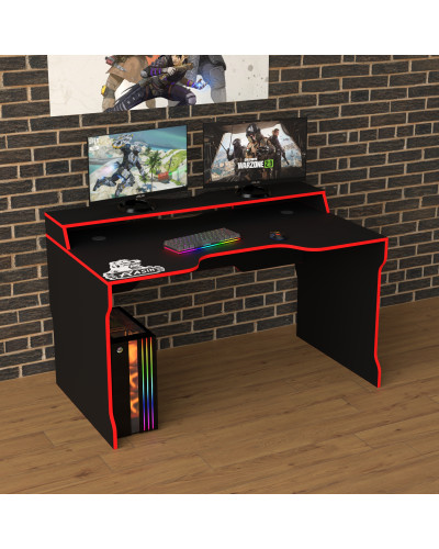 Biurko gamingowe Rasin RS-22 czarny+czerwony