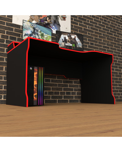 Biurko gamingowe Rasin RS-22 czarny+czerwony