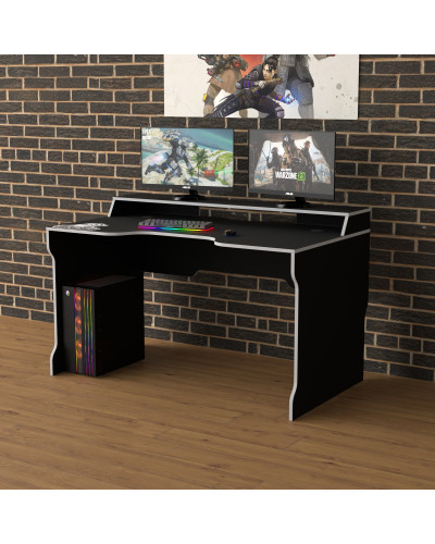 Biurko gamingowe Rasin RS-22 czarny+biały