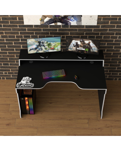 Biurko gamingowe Rasin RS-22 czarny+biały