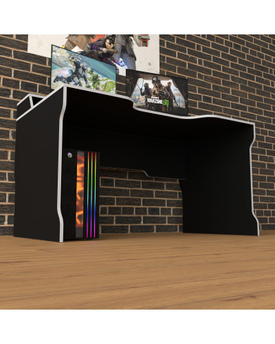 Biurko gamingowe Rasin RS-22 czarny+biały