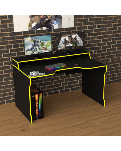 Biurko gamingowe Rasin RS-22 czarny+żółty