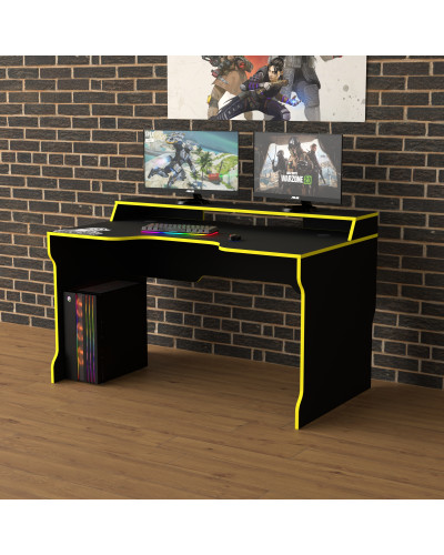 Biurko gamingowe Rasin RS-22 czarny+żółty