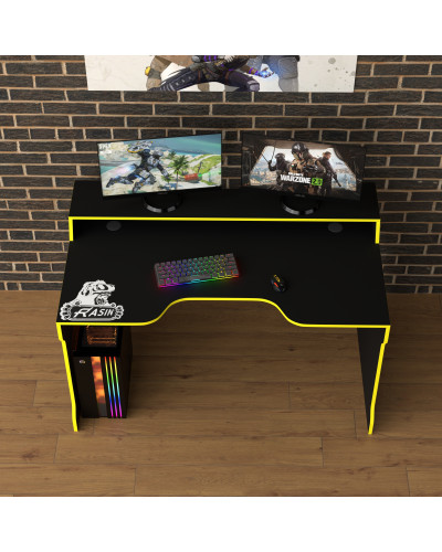 Biurko gamingowe Rasin RS-22 czarny+żółty