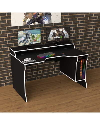 Biurko gamingowe Rasin RS-23 czarny+biały