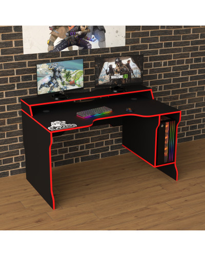 Biurko gamingowe Rasin RS-23 czarny+czerwony