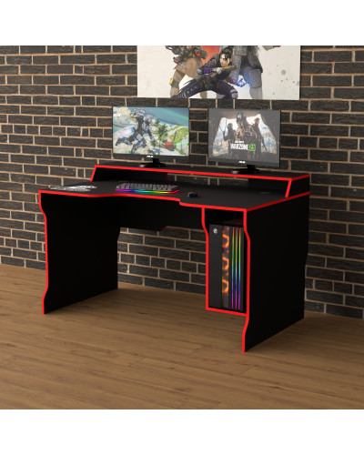 Biurko gamingowe Rasin RS-23 czarny+czerwony