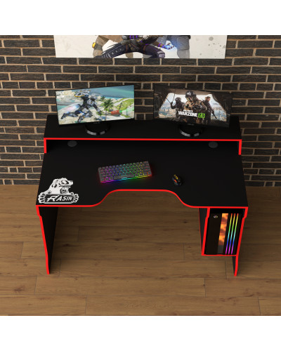 Biurko gamingowe Rasin RS-23 czarny+czerwony