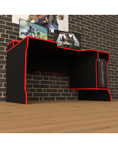 Biurko gamingowe Rasin RS-23 czarny+czerwony