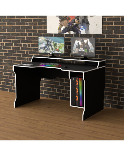 Biurko gamingowe Rasin RS-23 czarny+biały