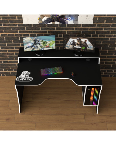 Biurko gamingowe Rasin RS-23 czarny+biały