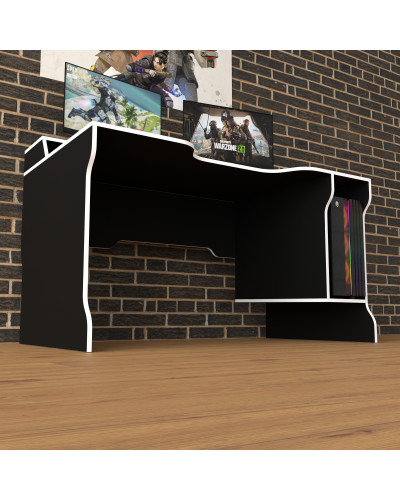 Biurko gamingowe Rasin RS-23 czarny+biały