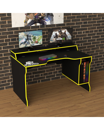 Biurko gamingowe Rasin RS-23 czarny+żółty