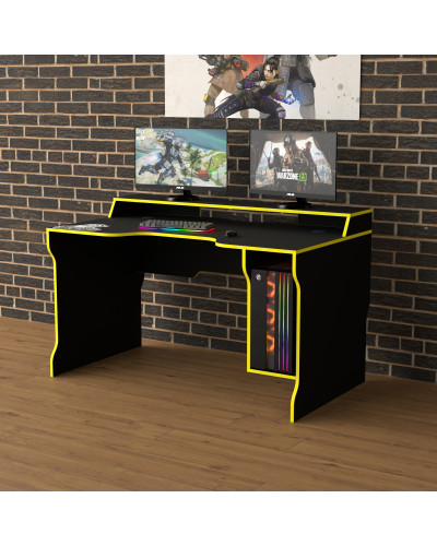 Biurko gamingowe Rasin RS-23 czarny+żółty