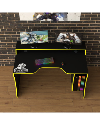 Biurko gamingowe Rasin RS-23 czarny+żółty