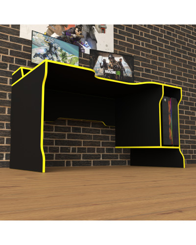 Biurko gamingowe Rasin RS-23 czarny+żółty