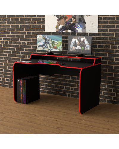 Biurko gamingowe Rasin RS-24 czarny+czerwony