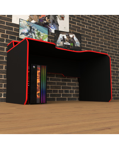 Biurko gamingowe Rasin RS-24 czarny+czerwony