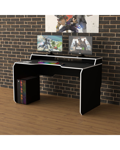 Biurko gamingowe Rasin RS-24 czarny+biały