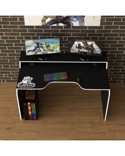 Biurko gamingowe Rasin RS-24 czarny+biały