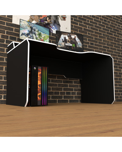 Biurko gamingowe Rasin RS-24 czarny+biały