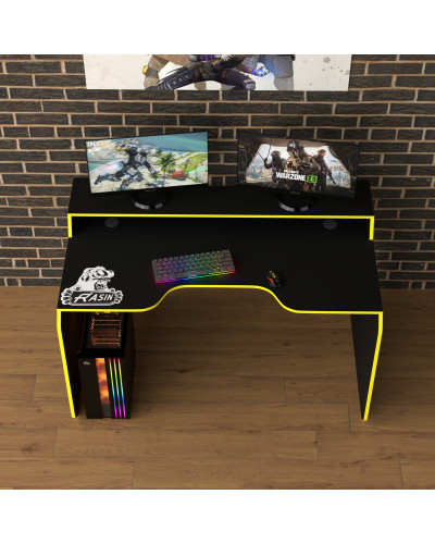 Biurko gamingowe Rasin RS-24 czarny+żółty