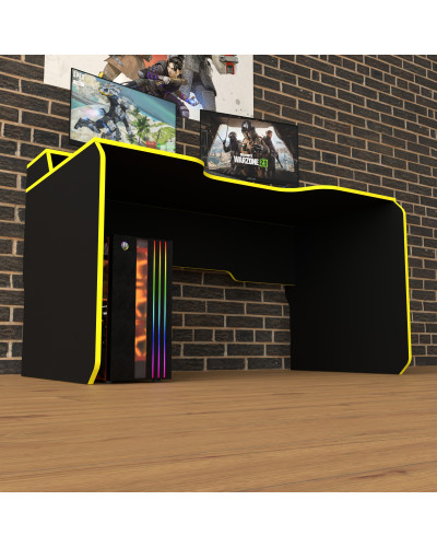 Biurko gamingowe Rasin RS-24 czarny+żółty