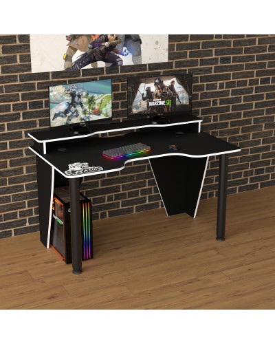 Biurko gamingowe Rasin RS-25 czarny+biały