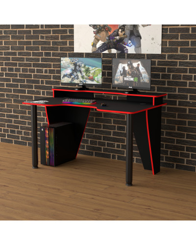 Biurko gamingowe Rasin RS-25 czarny+czerwony