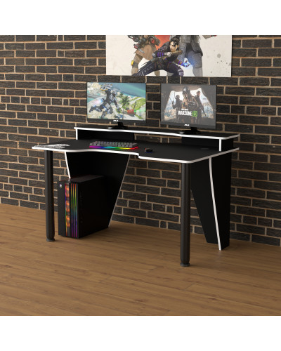 Biurko gamingowe Rasin RS-25 czarny+biały