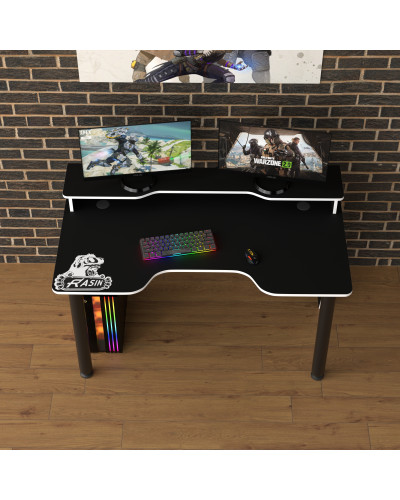 Biurko gamingowe Rasin RS-25 czarny+biały