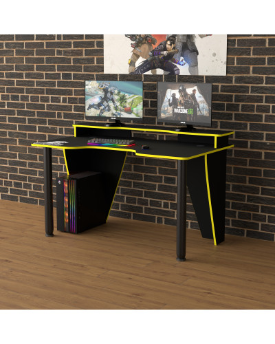 Biurko gamingowe Rasin RS-25 czarny+żółty