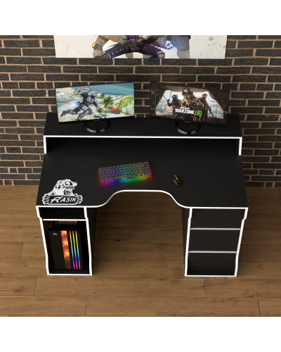 Biurko gamingowe Rasin RS-26 czarny+biały