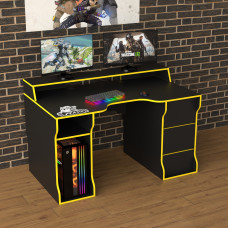 Biurko gamingowe Rasin RS-26 czarny+żółty